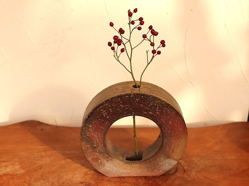 Biba single flower insert (16 cm) h2 - 079 - Pottery & Ceramics - Pottery Brown