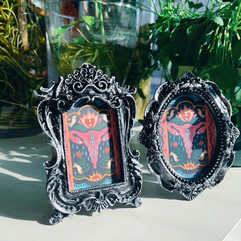 Fable series decorative painting mini photo frame - Picture Frames - Resin Silver