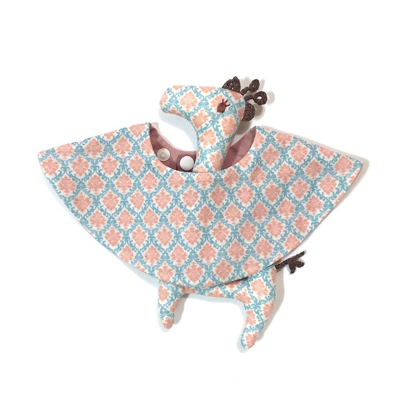 babygift    giraffe Stai &  rattle set - Bibs - Cotton & Hemp Pink