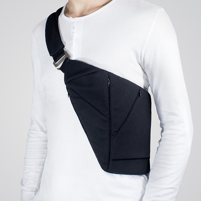 Baggizmo Black Textile Sling Bag - 側背包/斜背包 - 防水材質 