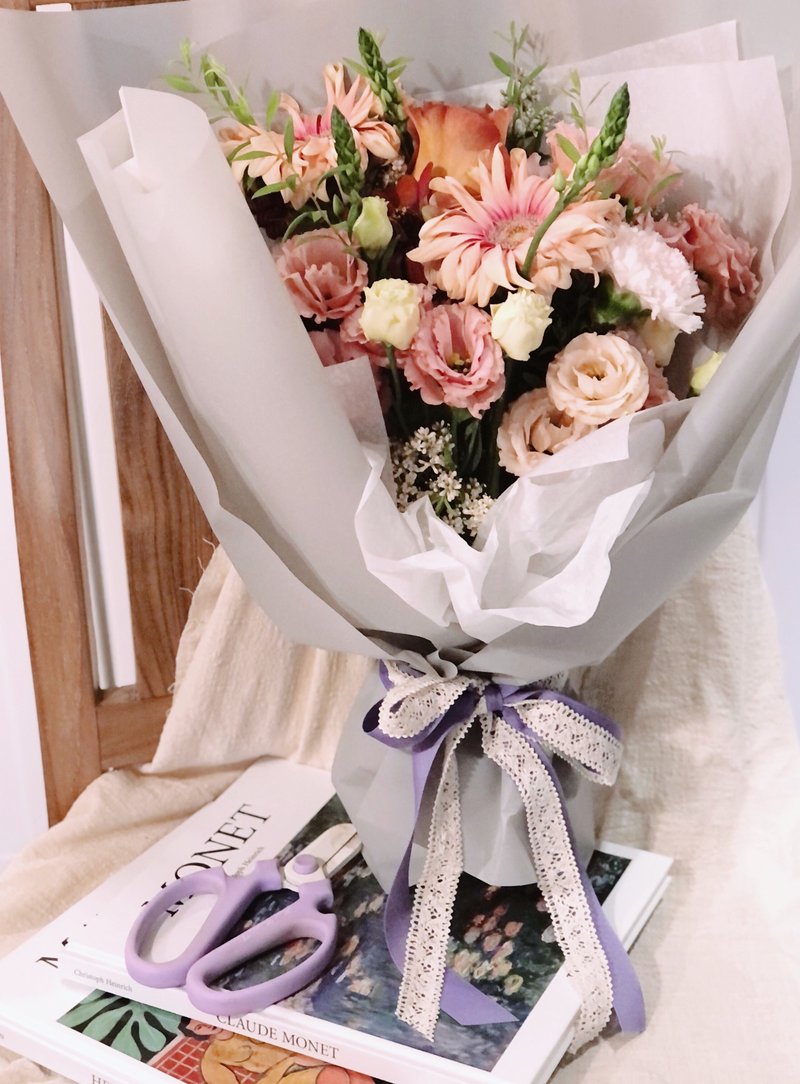 【Romantic Pink】Flowers Bouquet | Mother's Day Bouquet | Birthday Bouquet | Valentine's Day Flower-M/L - Dried Flowers & Bouquets - Plants & Flowers Pink