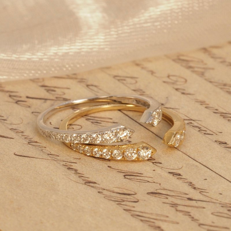 18K金鑽石月球戒指 18K Gold The Diamond Lunar Grow Ring - 戒指 - 貴金屬 