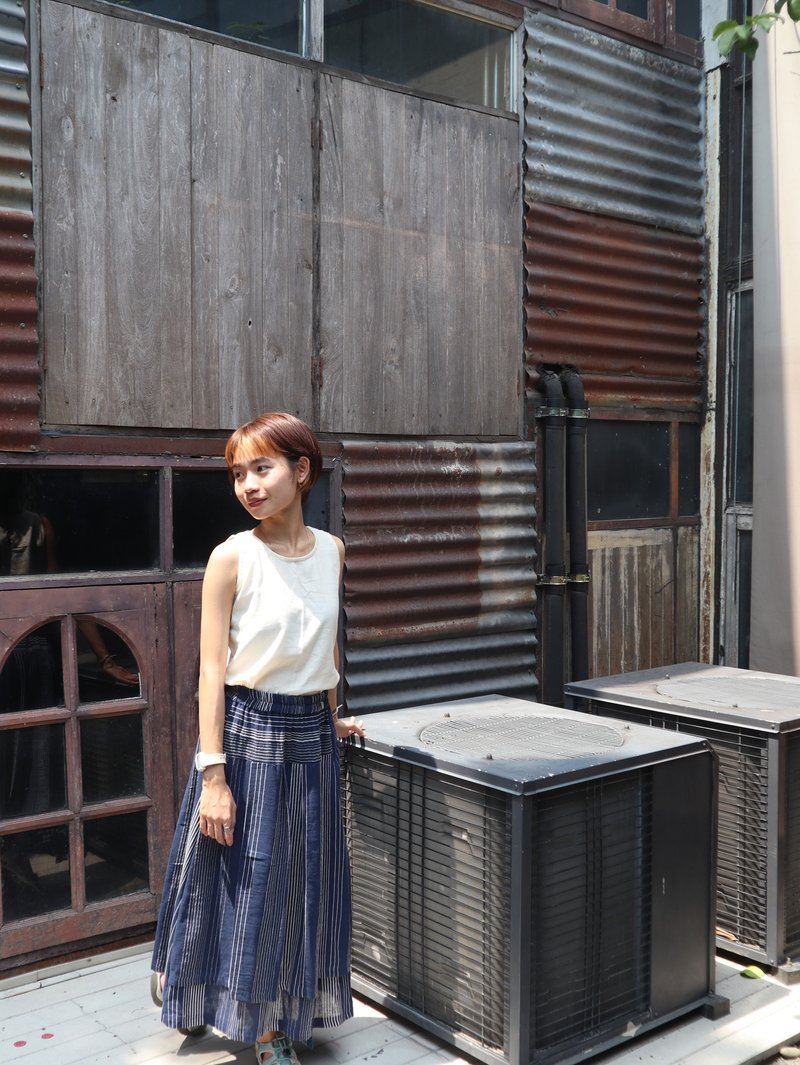 Pencil Skirt Navy - 其他 - 棉．麻 藍色