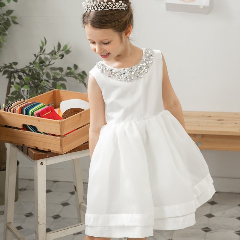 Flower girl lace dresses - Kids' Dresses - Polyester White