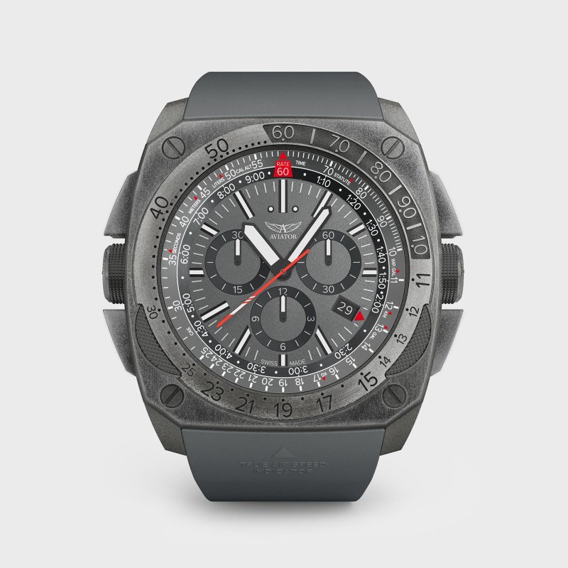 MIG-29 Airmaster Chronograph Watch - Men's & Unisex Watches - Stainless Steel Gray