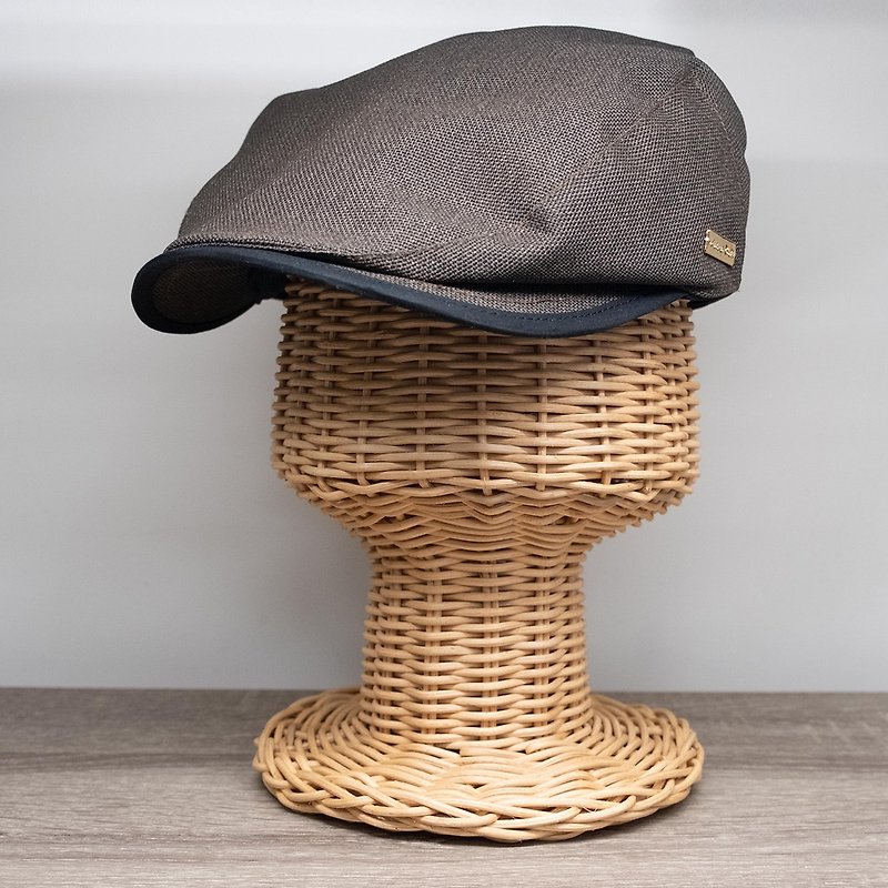 Paper hunting hat (gold label) rattan Brown made in Taiwan - หมวก - กระดาษ สีนำ้ตาล