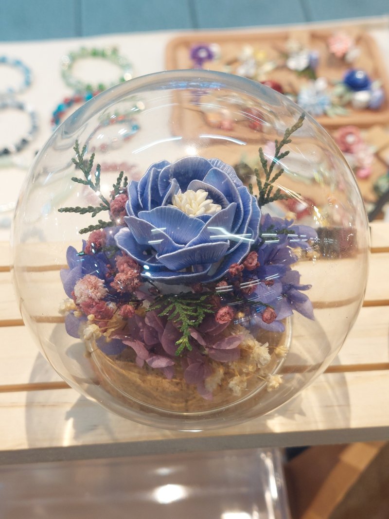 Xingwei twisted glass flower cover - ช่อดอกไม้แห้ง - กระดาษ สีม่วง