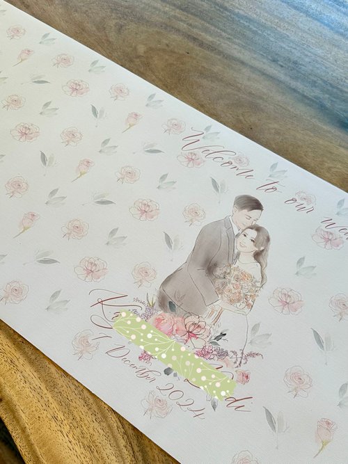 MYLove Design HK 客製化花系婚禮簽名簽到畫布 油畫布訂製