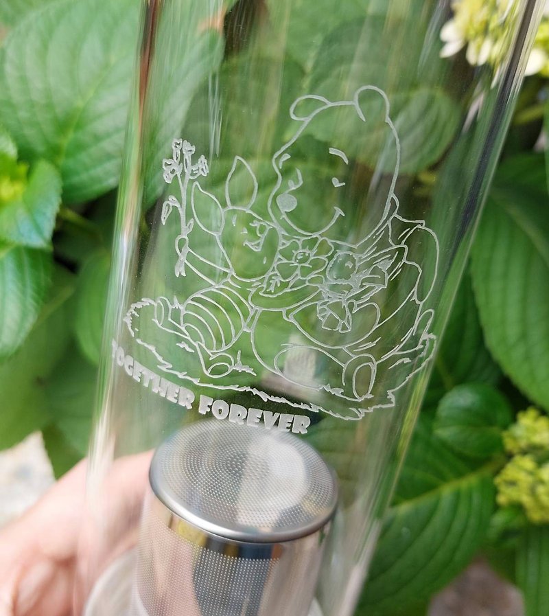 Exclusive Christmas project customized eco-friendly glass water bottle (the pattern in the photo cannot be used) - Pitchers - Glass Transparent