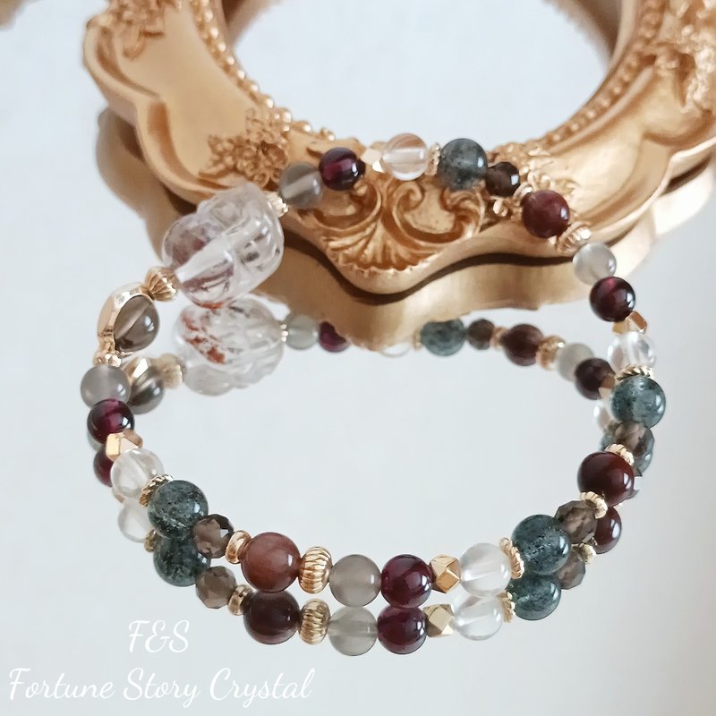 Crystal Bracelet//Red Pixiu Style/Aura/Smooth Red Rabbit Hair/Lucky - Bracelets - Crystal Multicolor