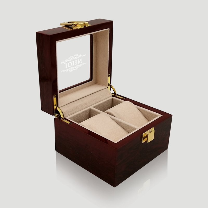 [Men's Gift] Double-watch lacquered wooden high-end watch storage box customized to send men's gift watch - อื่นๆ - ไม้ สีนำ้ตาล