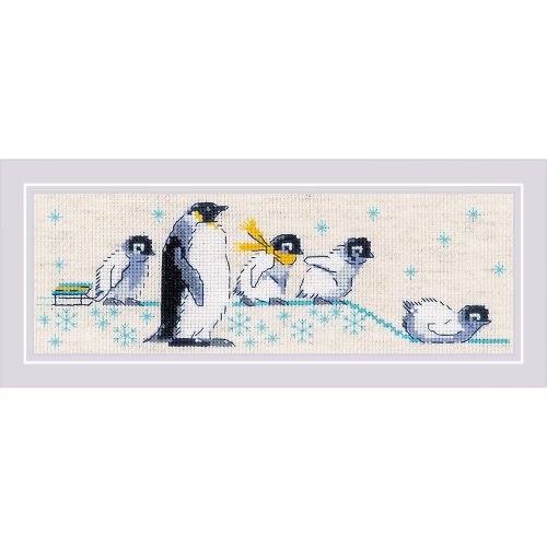 MARUMi刺繡手作 RIOLIS 十字繡材料包 - 1975 企鵝向前衝