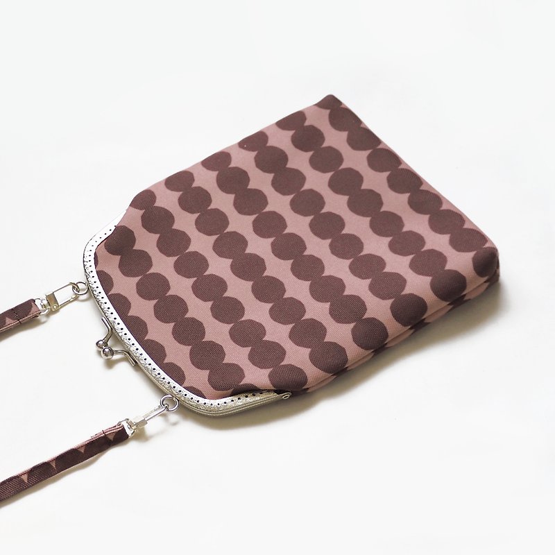 Canvas Polyester Recycled PET-Mini purse for phone 17x20 cm. - 其他 - 環保材質 咖啡色
