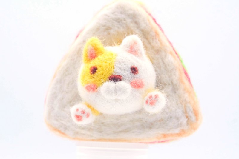 サンドイッチ猫 - 置物 - ウール 