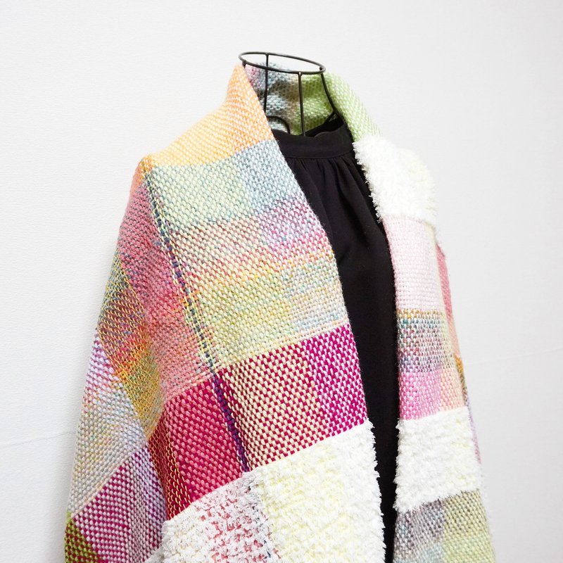 Large hand-woven blanket 75160 - Knit Scarves & Wraps - Other Materials Multicolor