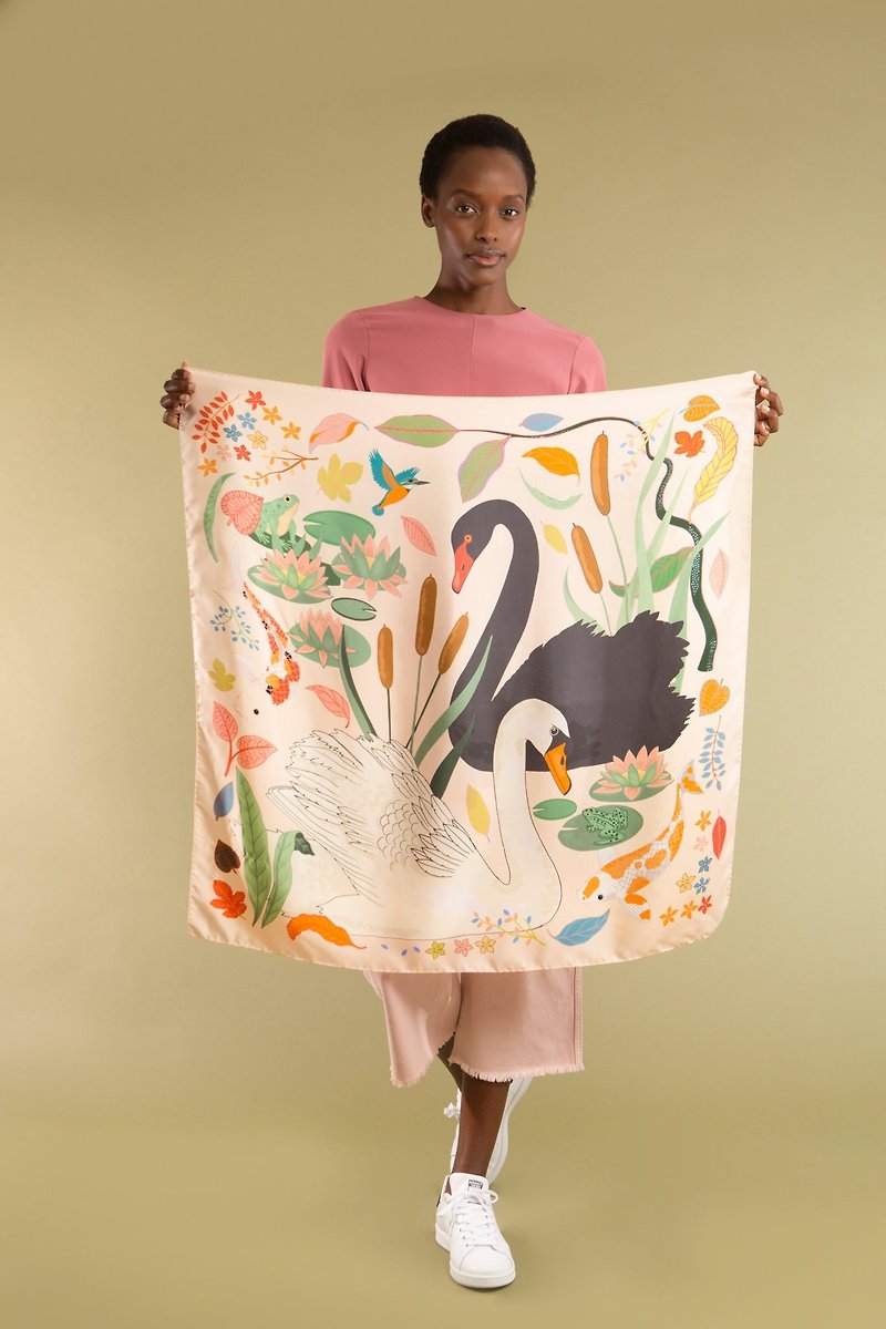 Swan Lake silk scarf | Karen Mabon - ผ้าพันคอ - ผ้าไหม หลากหลายสี