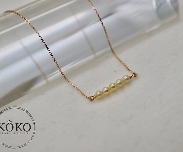 あこや真珠真珠ネックレス 2.5-3mm日本産baby akoya日本製10K 優惠價