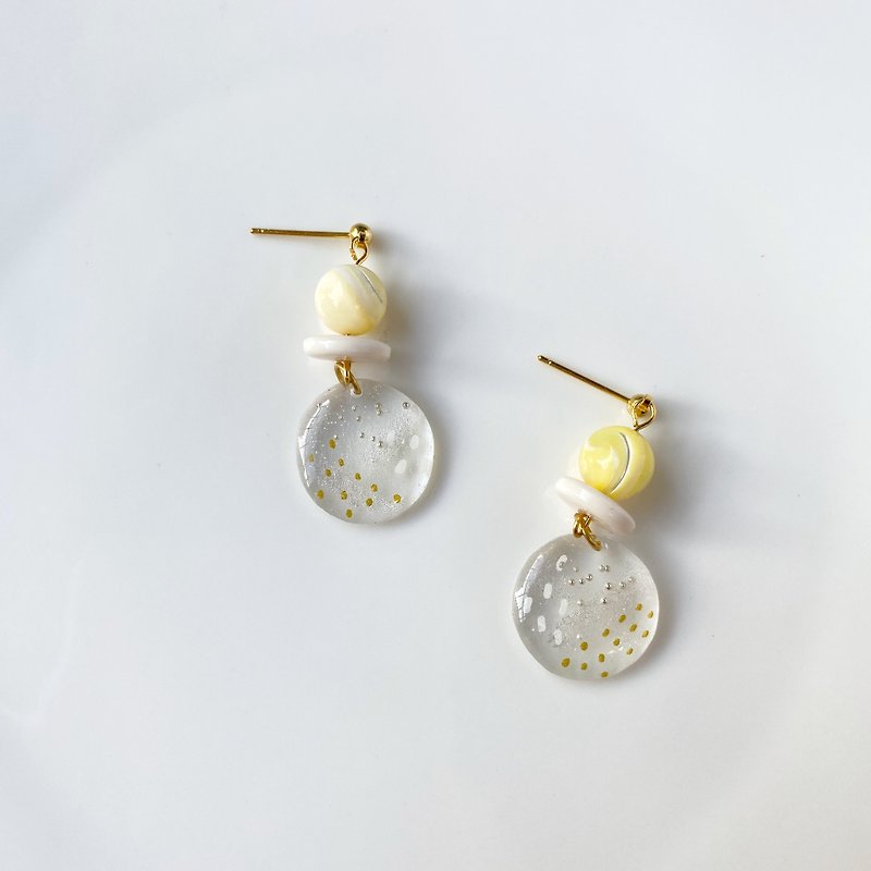 Transparent Milky Way Clip-on/Pin Earrings - Earrings & Clip-ons - Resin Transparent
