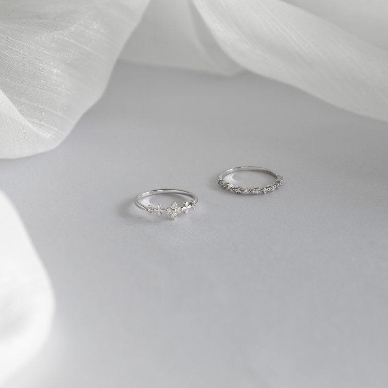 鑽石線戒 香港展系列 鑽石 - 戒指 - 鑽石 白色