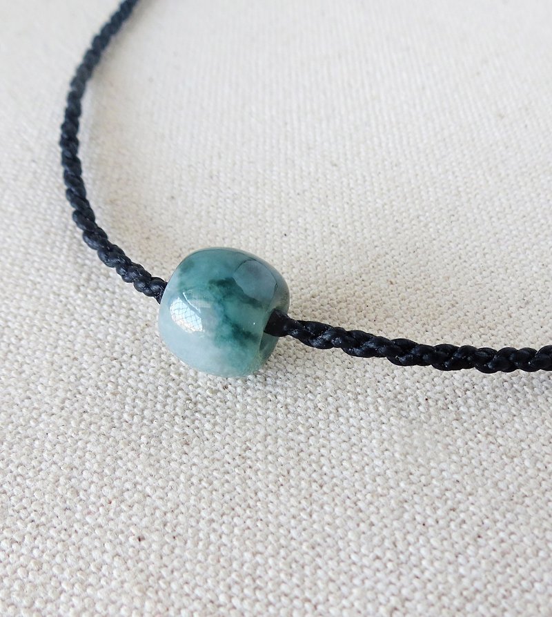 Pure Silver*[Lucky Road Pass] Floating Flower Jade Silk Wax Necklace*【1】*[Four Strands] - Necklaces - Gemstone Green