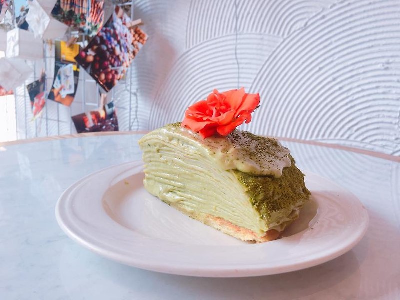【花漾朋派】雙茶(抹茶焙茶)卡士達千層-雙北地區可當日到貨- - 蛋糕/甜點 - 新鮮食材 綠色