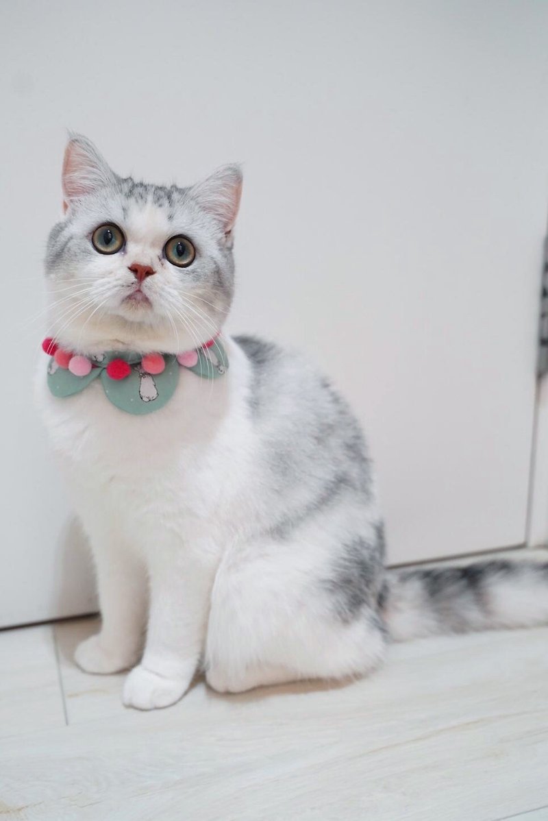 Little rabbit four-leaf clover neckband with pink bobo cat and dog collar - ปลอกคอ - ผ้าฝ้าย/ผ้าลินิน หลากหลายสี