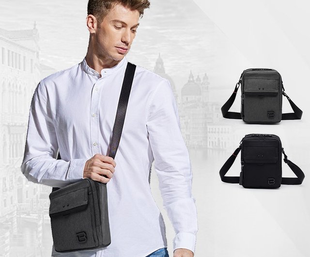 Anti theft functional crossbody bag straight crossbody bag black gray Shop besideu.taiwan Messenger Bags Sling Bags Pinkoi