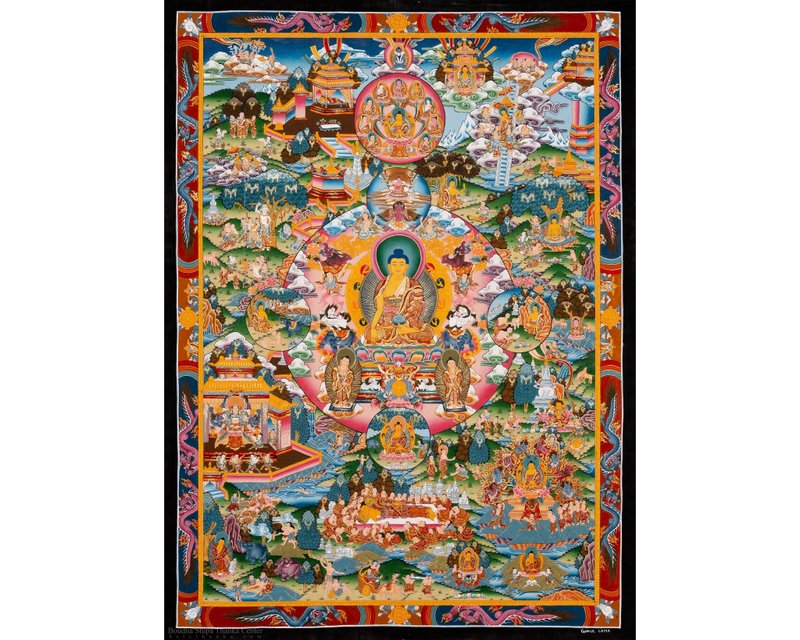藏傳傳統  唐卡中的佛陀生平 - 擺飾/家飾品 - 其他材質 多色