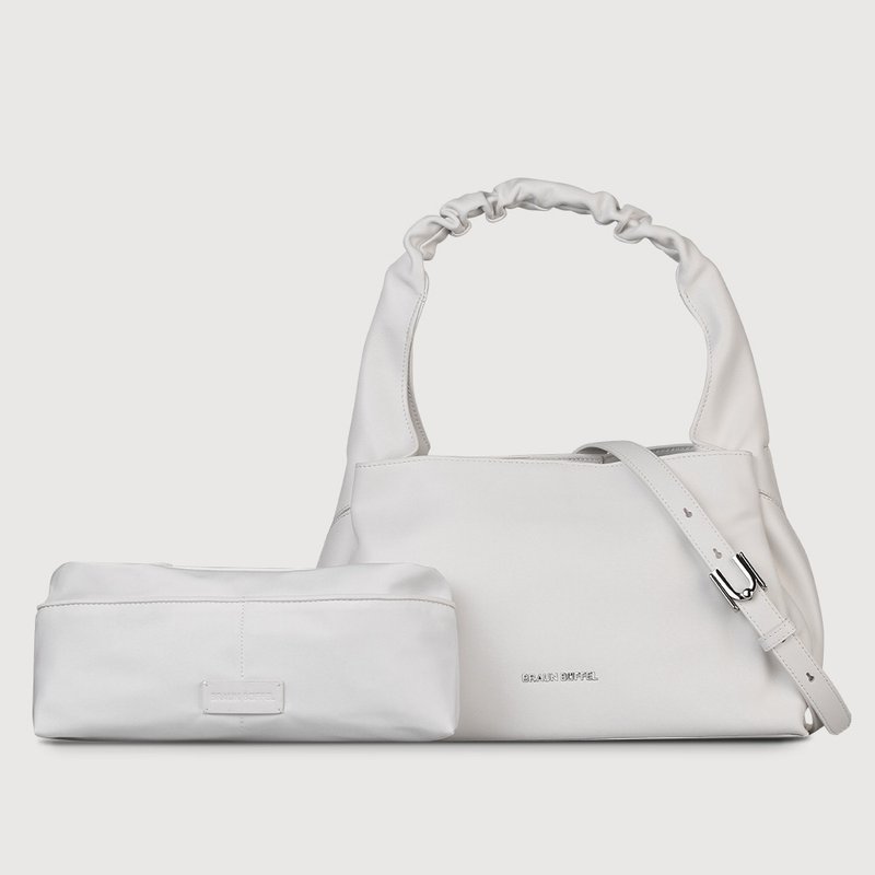 [Free gift bag] Vera-A large shoulder bag with strap-white/BF850-52-WT - กระเป๋าแมสเซนเจอร์ - หนังแท้ ขาว