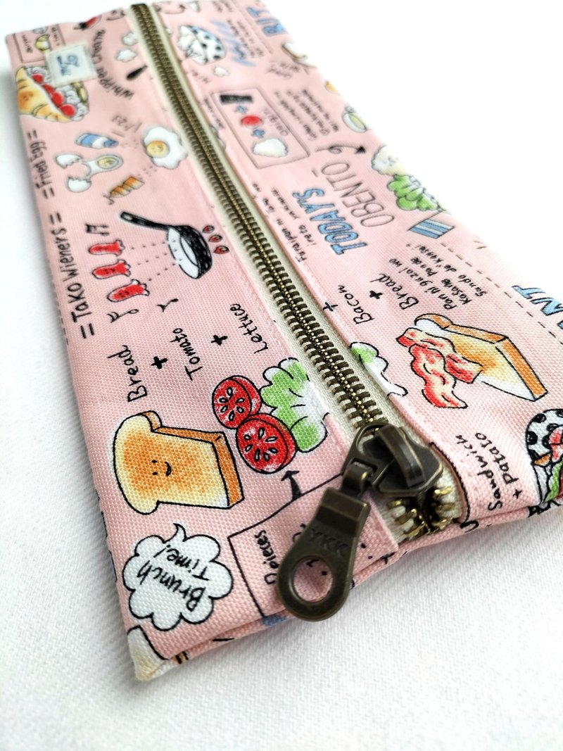 Long storage bag/pencil bag/cutlery bag/pink picnic - Toiletry Bags & Pouches - Cotton & Hemp 