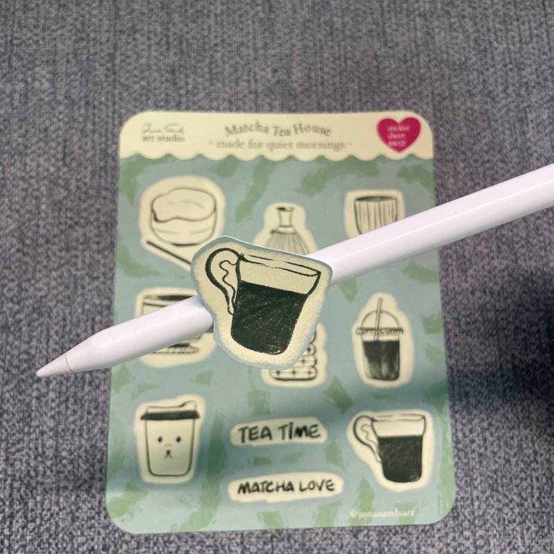 Matcha Tea House Matte Sticker Sheet- stickers - Stickers - Paper Green