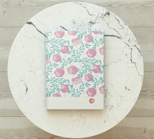 𝓦𝓮𝓵𝓴𝓲𝓷 洛可可草莓手工書 洛可可草莓 WELKIN手創 手工書/筆記本/手帳/日記本-鹽系粉藍