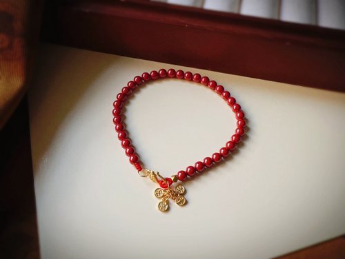 Angel's tears 天使之淚 Jewelry Design 天然原礦硃砂. 帝王砂 古法銀平安喜樂設計單圈手串