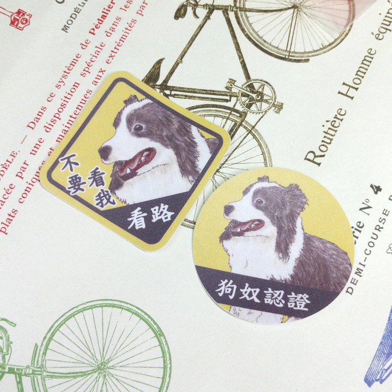 邊境牧羊犬-防水車貼-狗奴認證-不要看我看路_防水貼紙 - 貼紙 - 防水材質 