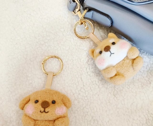 羊毛フェルト　ポインター　犬　チャーム 羊毛フェルト ポインター 犬 チャーム （犬チャーム選べるお花の