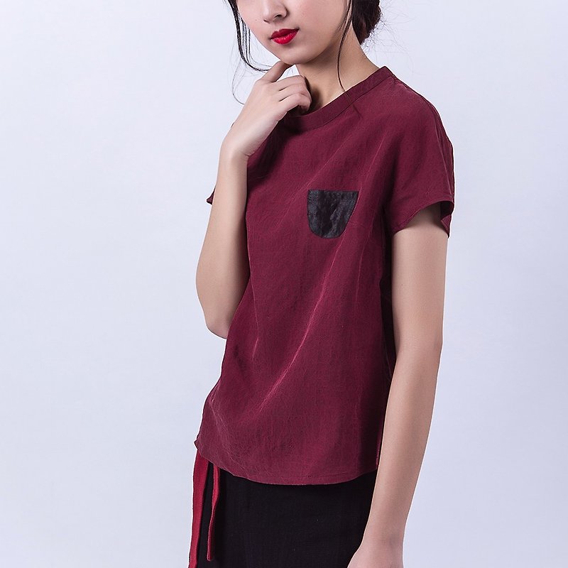 Seasonal sale silk fragrant cloud yarn short-sleeved shirt T-shirt - Women's T-Shirts - Silk 