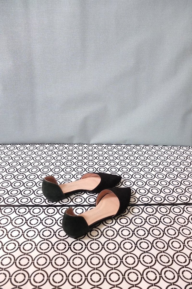 D'ORSAY FLATS 展示品出清 (全黑/黑色底) - 女休閒鞋/帆布鞋 - 真皮 