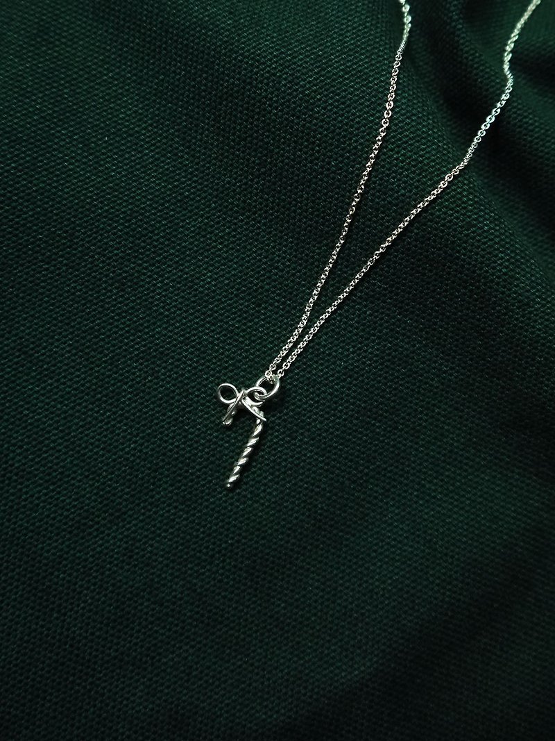 Candy Canes-925 Sterling Silver Necklace - สร้อยคอ - โลหะ สีเงิน