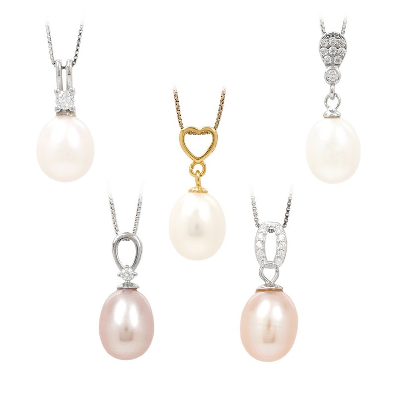 【正佳珠寶】天然淡水珍珠 頂級梨型 白珍珠 粉珍珠 紫珍珠 - 項鍊 - 半寶石 多色