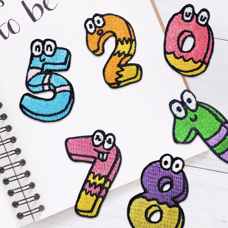 【數字字母刺繡布貼】怪獸數字0─9 - 貼紙 - 繡線 