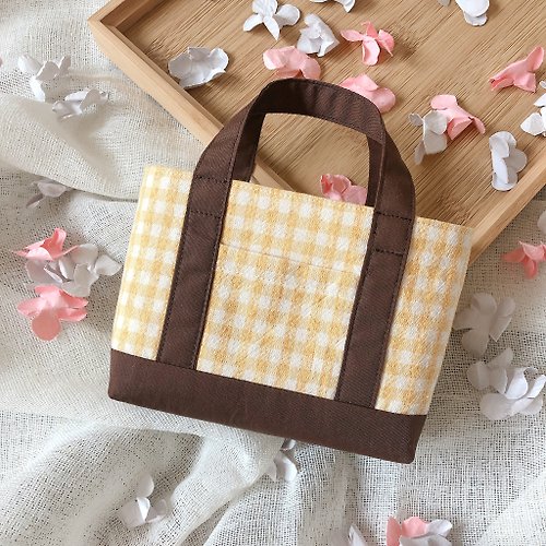 FUJI -Handmade- Mini mini tote bag (yellow) ミニミニトートバッグ お部屋のインテリアにも