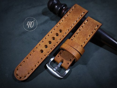 40degreeshandcraft Pueblo Leather watch strap, Tan leather watch strap, Handmade watch strap