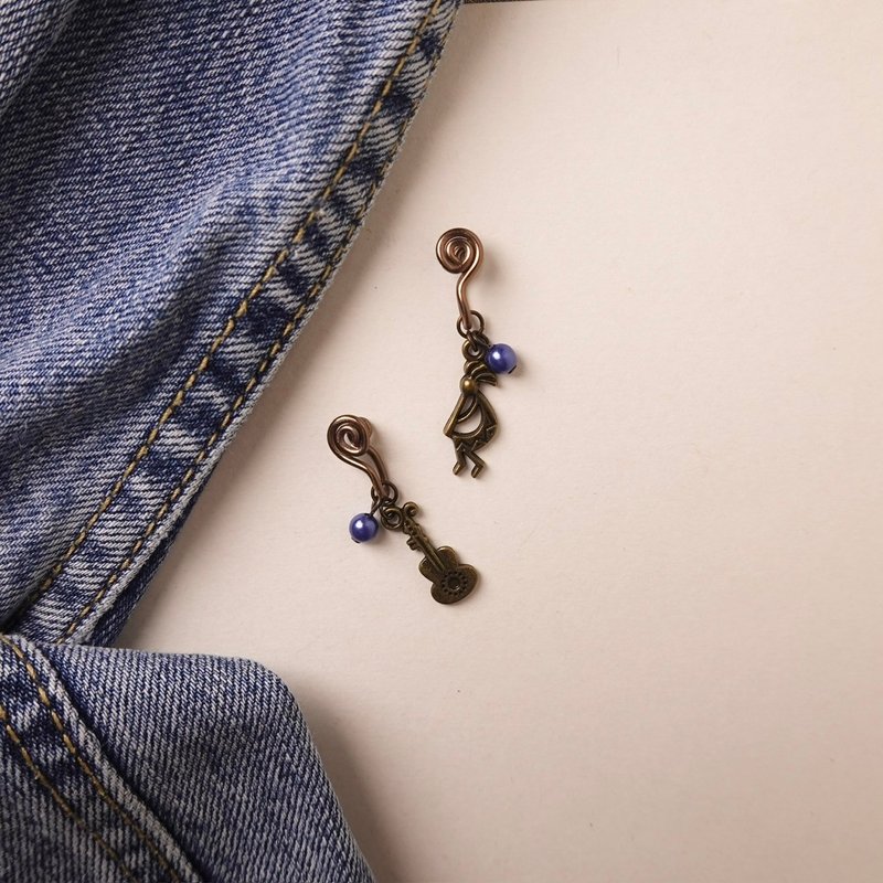 藍調時光 不對稱無痛耳夾 - 耳環/耳夾/耳骨夾 - 其他金屬 