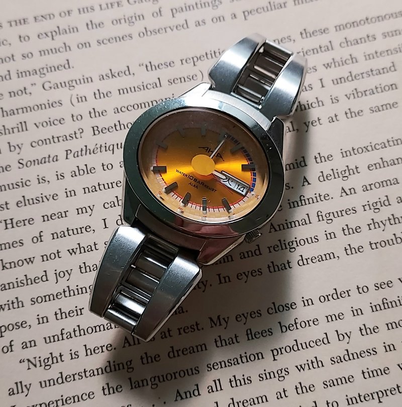 ポップエラ・スペーススタイル ALBA クオーツアンティークウォッチ ブライトオレンジモデル - 腕時計 ユニセックス - その他の素材 