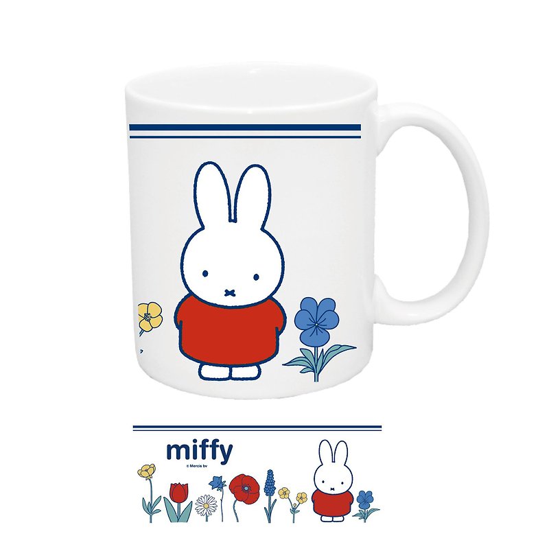 MIFFY Authorized-Miffy Rabbit Illustration Mug Miffy Netherlands - แก้วมัค/แก้วกาแฟ - เครื่องลายคราม สีแดง