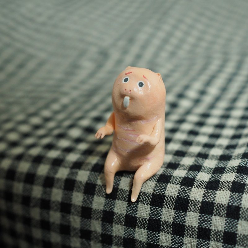 naked mole rat - Stuffed Dolls & Figurines - Clay Orange