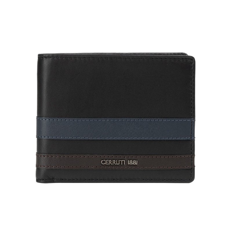 CERRUTI 1881 限量2折 頂級小牛皮4卡皮夾 全新專櫃展示品 - 錢包/皮夾/長短夾 - 真皮 黑色