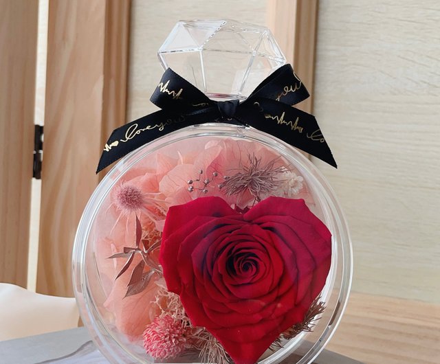 逃す。フラワーミステリーラブエターナルローズ香水瓶フラワーボックス
