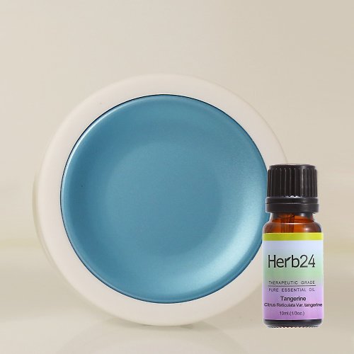 草本24。Herb24 精油擴香組－藍色恆溫擴香器 & 紅桔精油 10ml