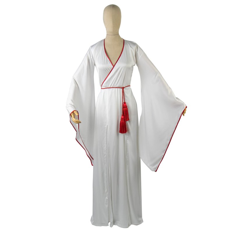 Kitsune Kimono Dress White - 女內衣褲 - 其他材質 白色